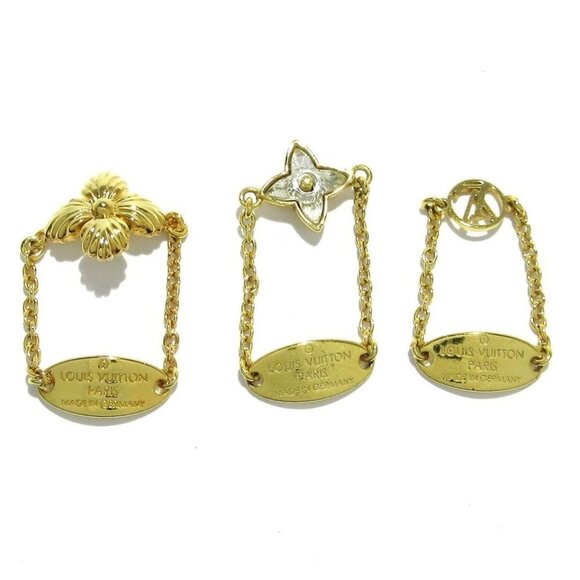 100% Authentic LOUIS VUITTON Set 3 Berg Blooming Strass Gold Ring - Picture 5 of 6